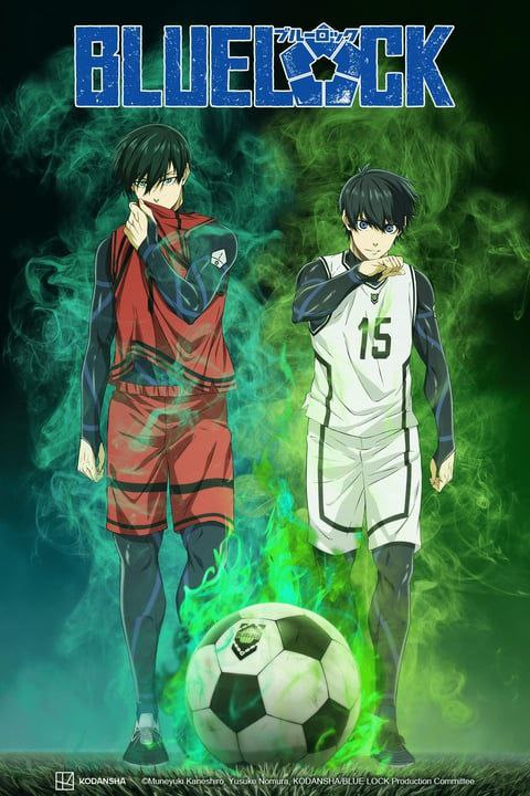 Affiche de l'animé Blue Lock disponible sur Crunchyroll.