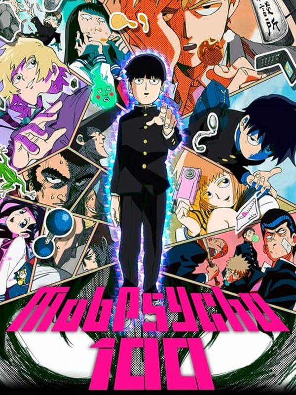 Affiche de Mob Psycho 100 excellent animé à voir sur Crunchyroll